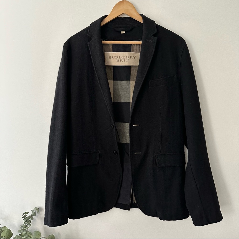 Burberry Brit Black Blazer Wool Blend Size S - Picture 2 of 16